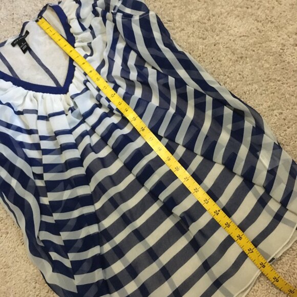 QED London Navy & White Flowing Nightingale Shirt - Picture 16 of 16